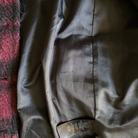 Black + Red Coach Pea Coat - Size XS - Picture 2 of 3